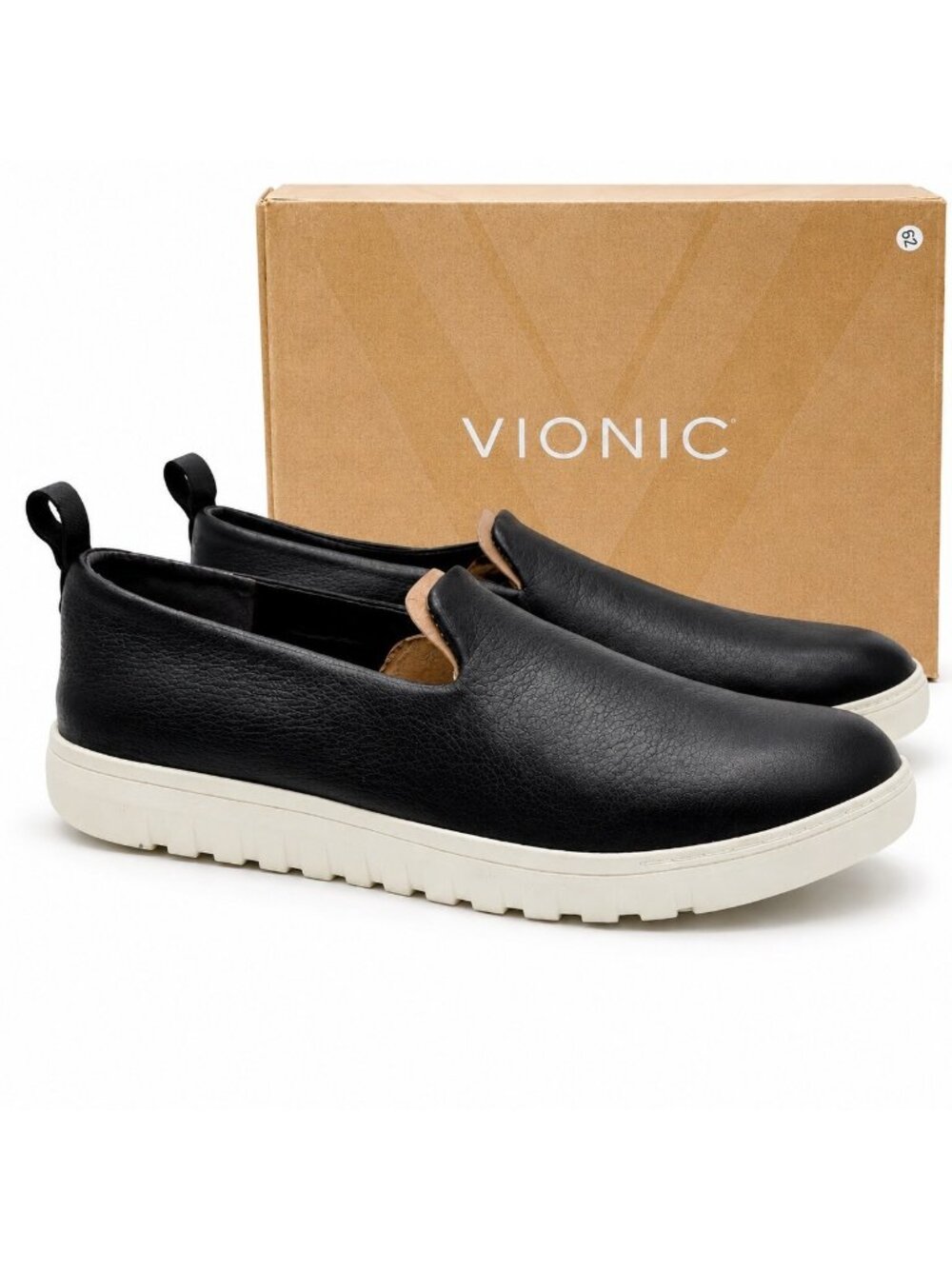 Vionic Uptown Willa Supportive Loafers Black Leather Slip On Sneaker 10 Wide